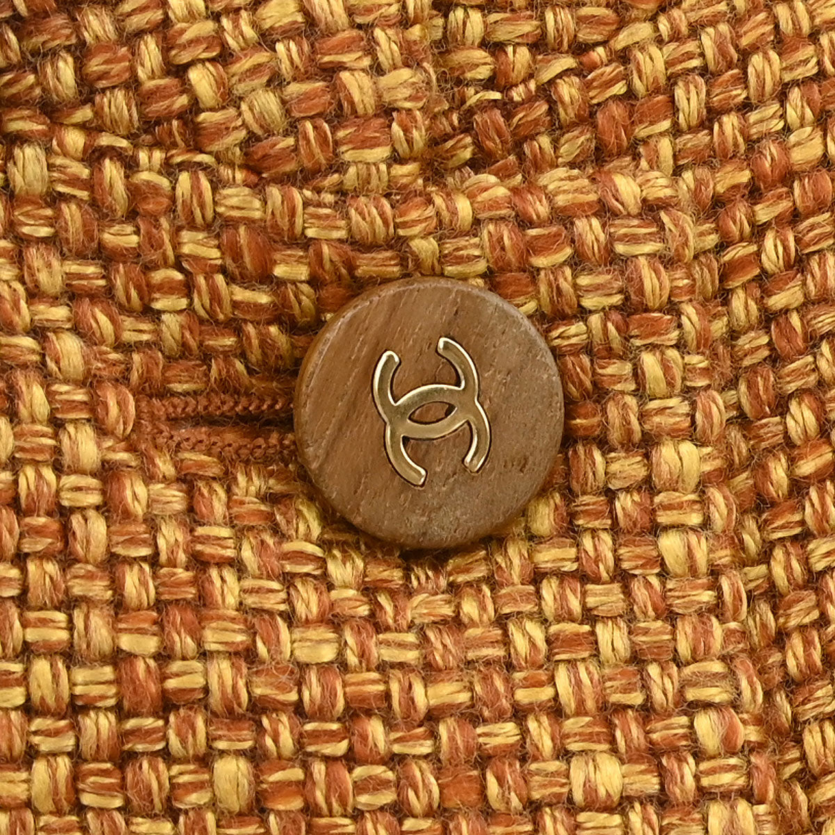 Chanel 2001 Single Breasted Collarless Jacket Brown 01A #42