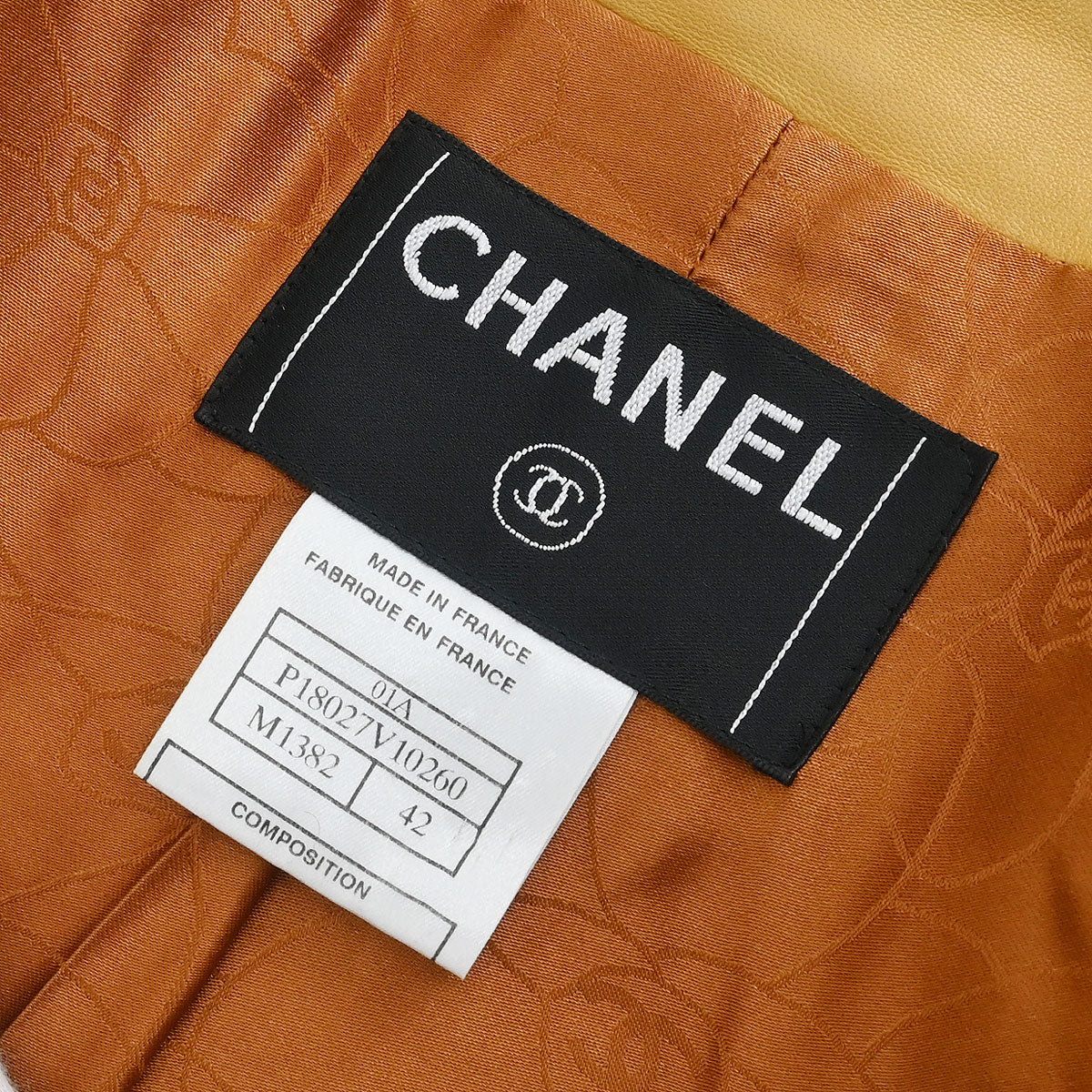 Chanel 2001 Single Breasted Collarless Jacket Brown 01A #42