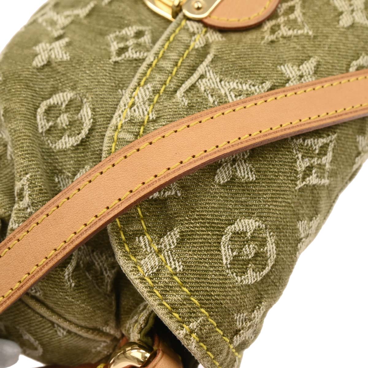 Louis Vuitton Khaki Monogram Denim Mini Pleaty Handbag M95217