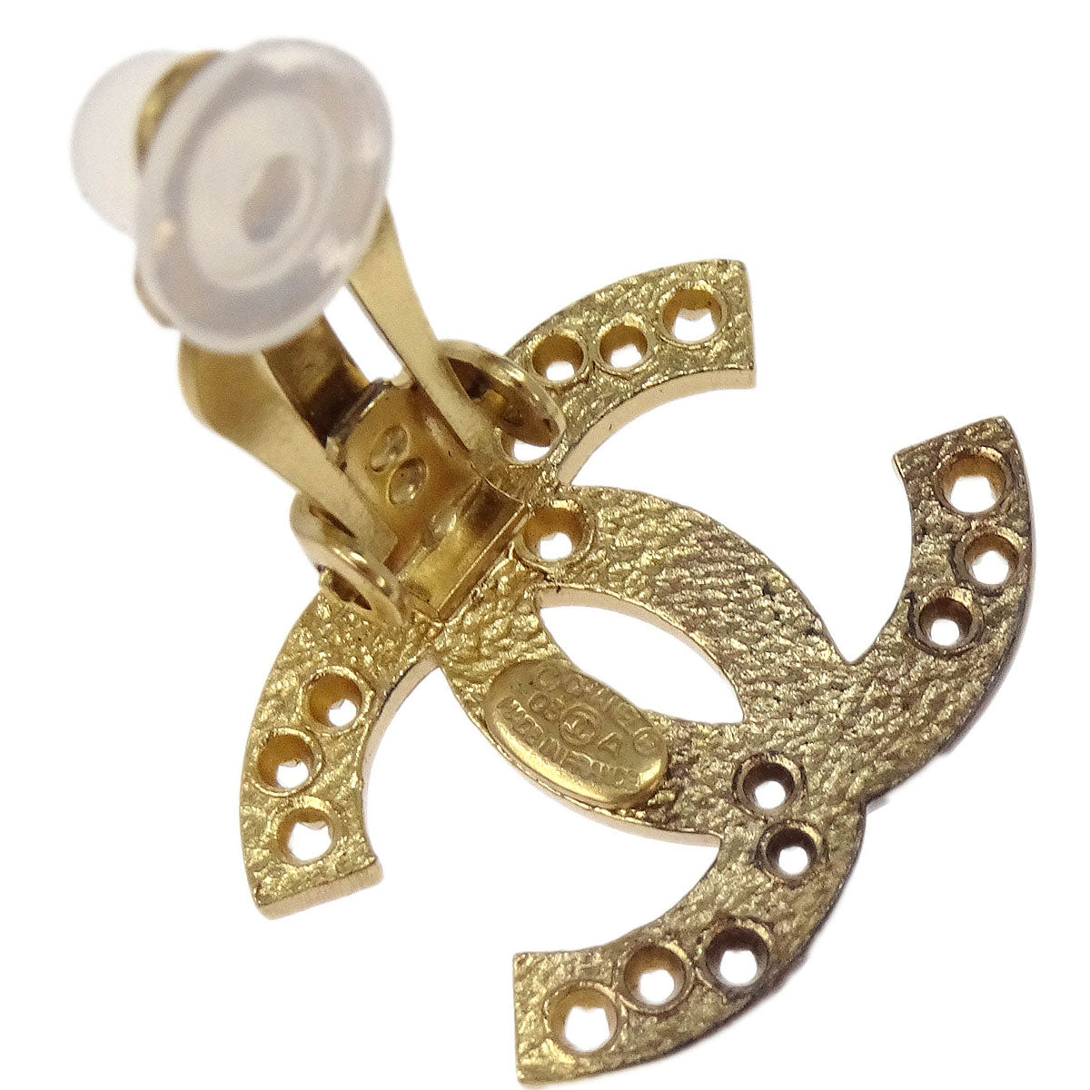 Chanel Gold CC Earrings Clip-On 03A