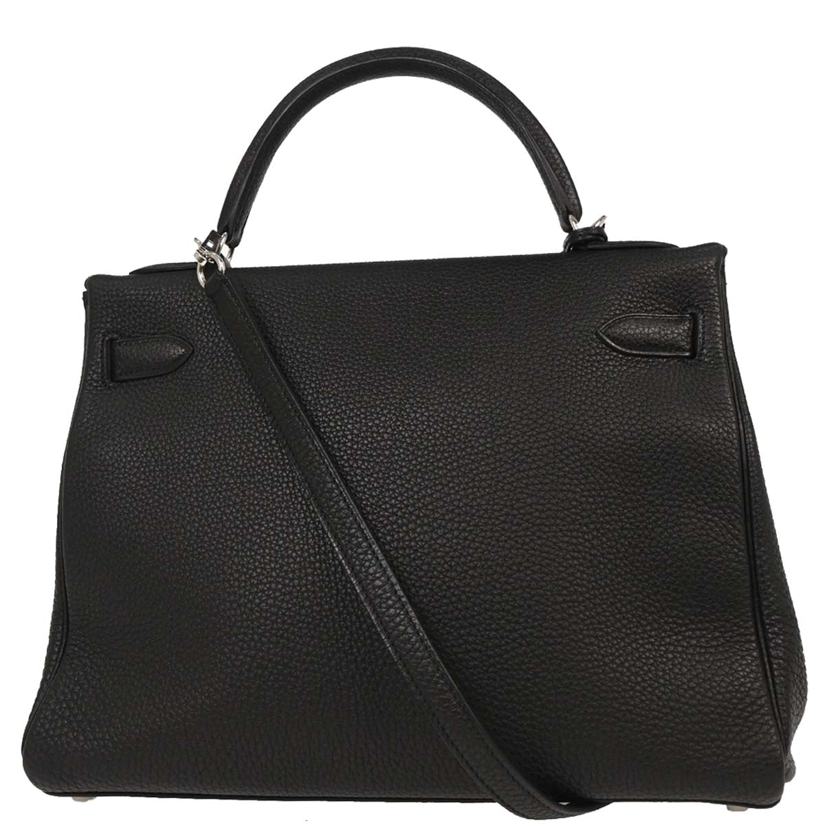 Hermes Black Togo Kelly 32 Retourne Handbag