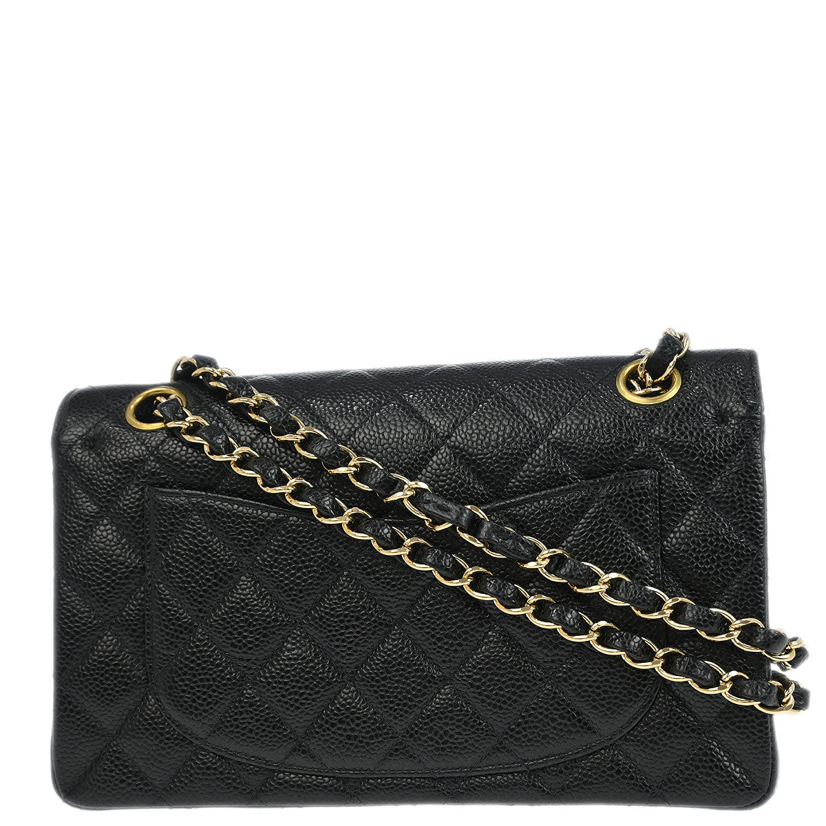 Chanel 2002-2003 Black Caviar Small Classic Double Flap Shoulder Bag