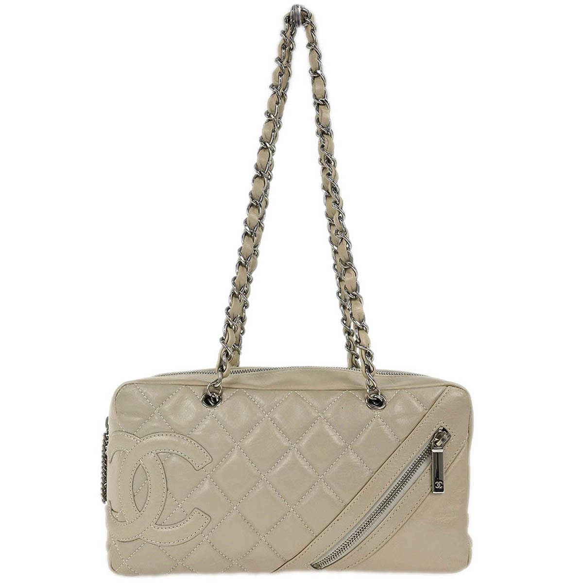 Chanel Off-white Calfskin Cambon Ligne Shoulder Bag
