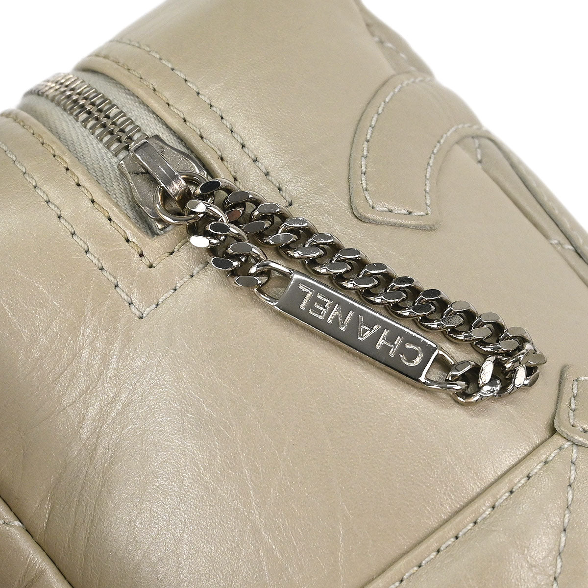 Chanel Off-white Calfskin Cambon Ligne Shoulder Bag