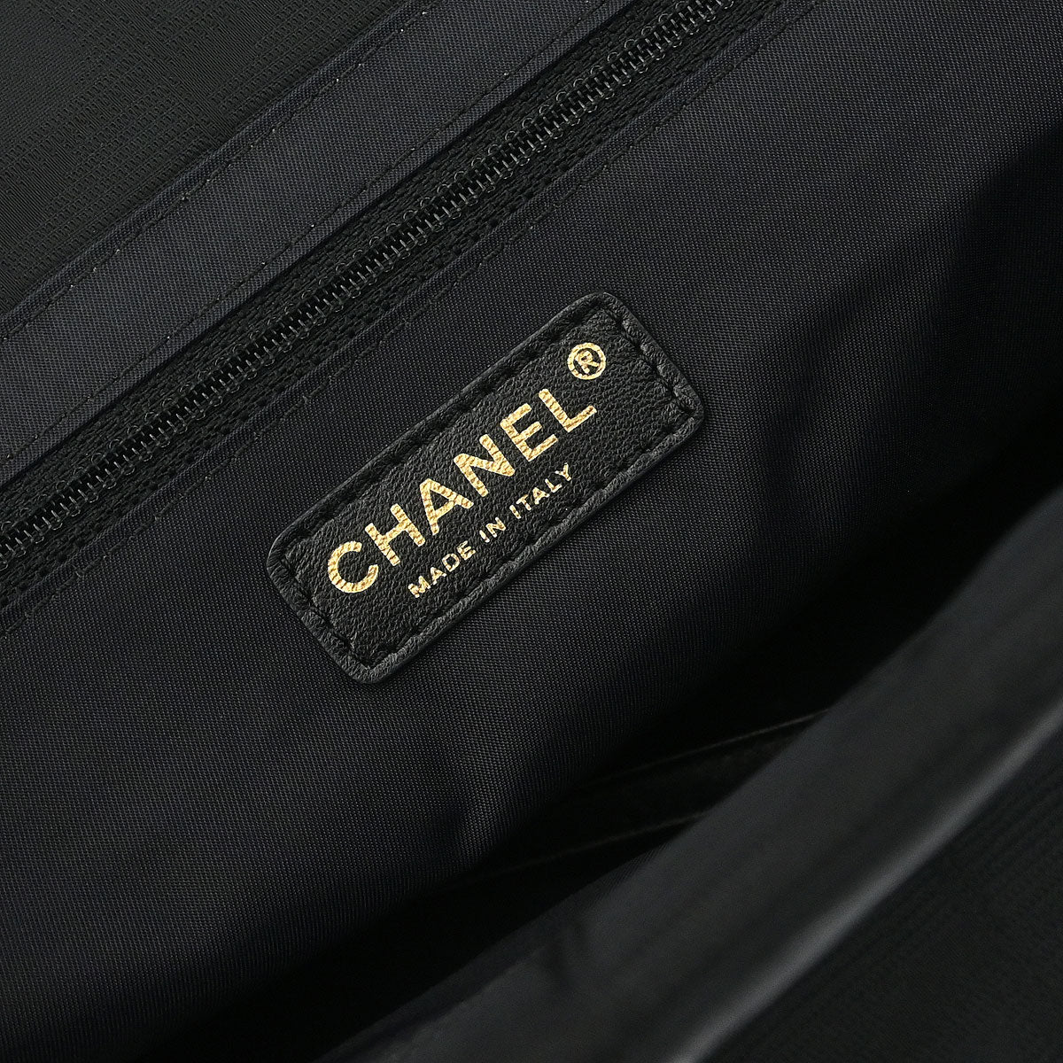 Chanel Black Jacquard Nylon Travel Line Tote Handbag