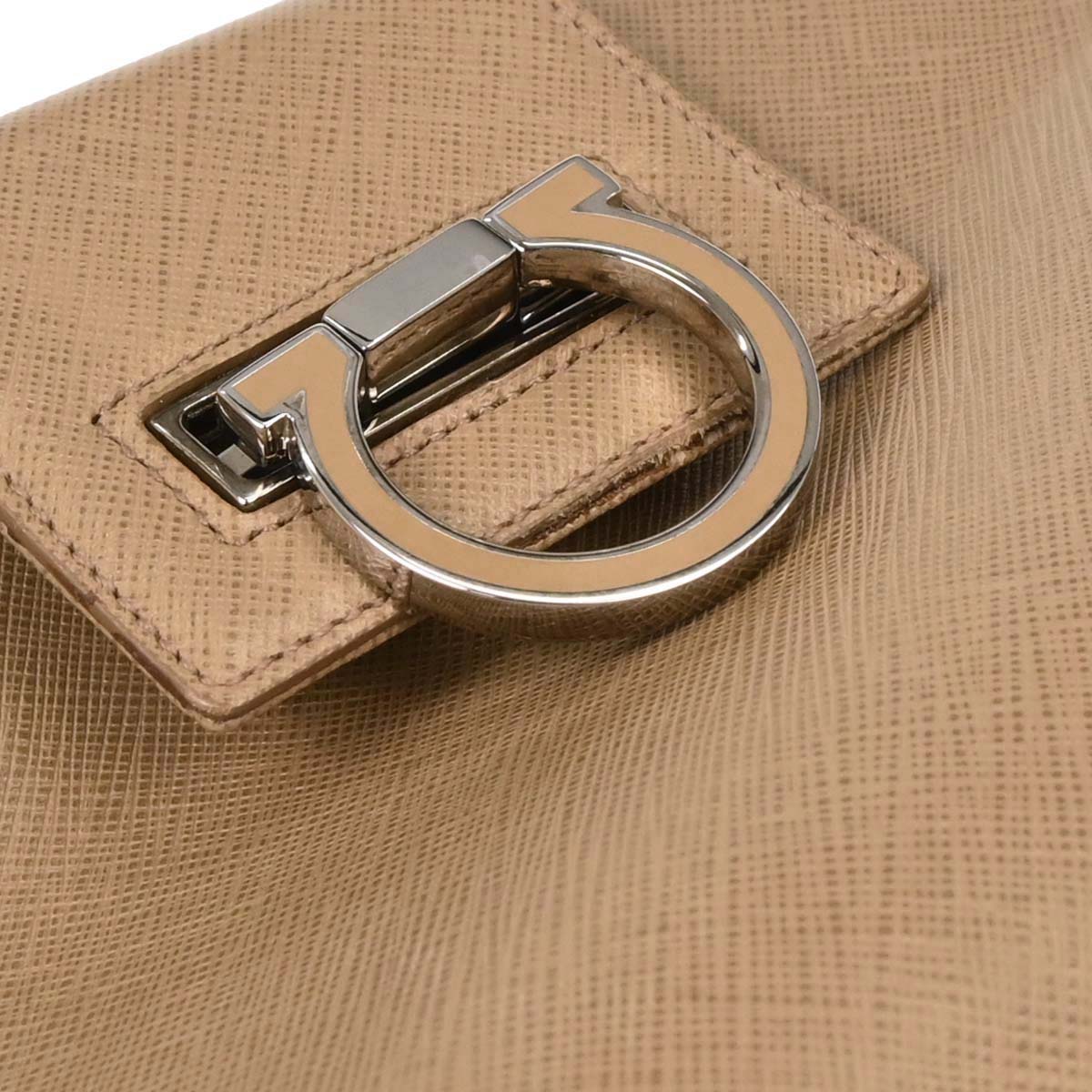 Salvatore Ferragamo Brown Leather Gancini Handbag