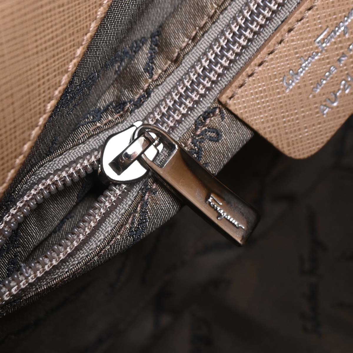 Salvatore Ferragamo Brown Leather Gancini Handbag