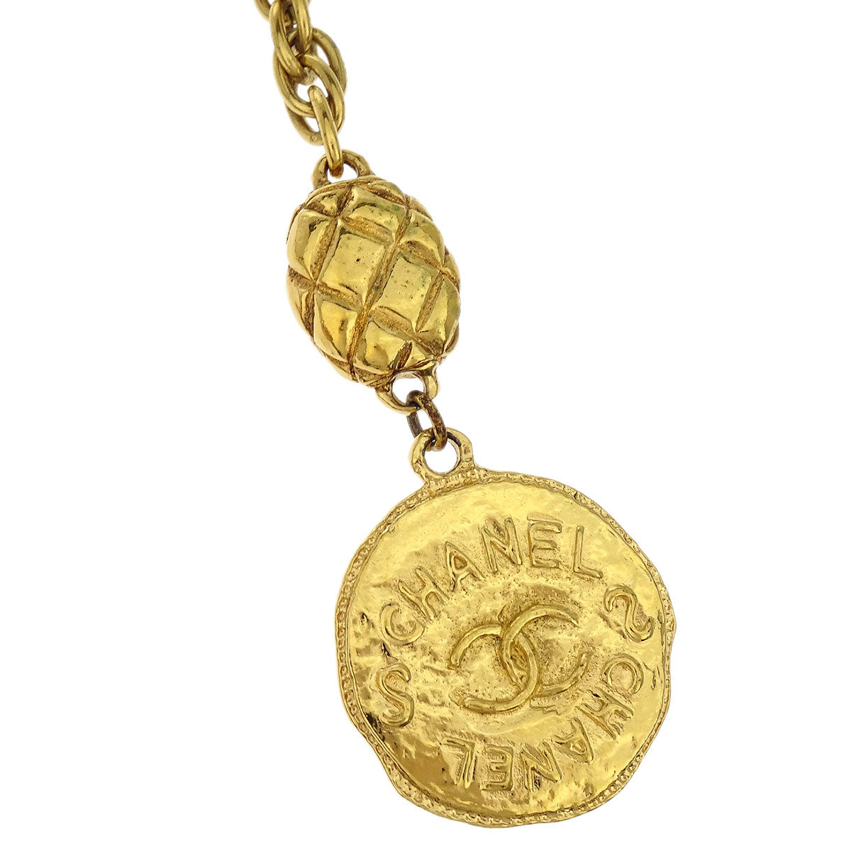 Chanel Medallion Gold Chain Pendant Necklace