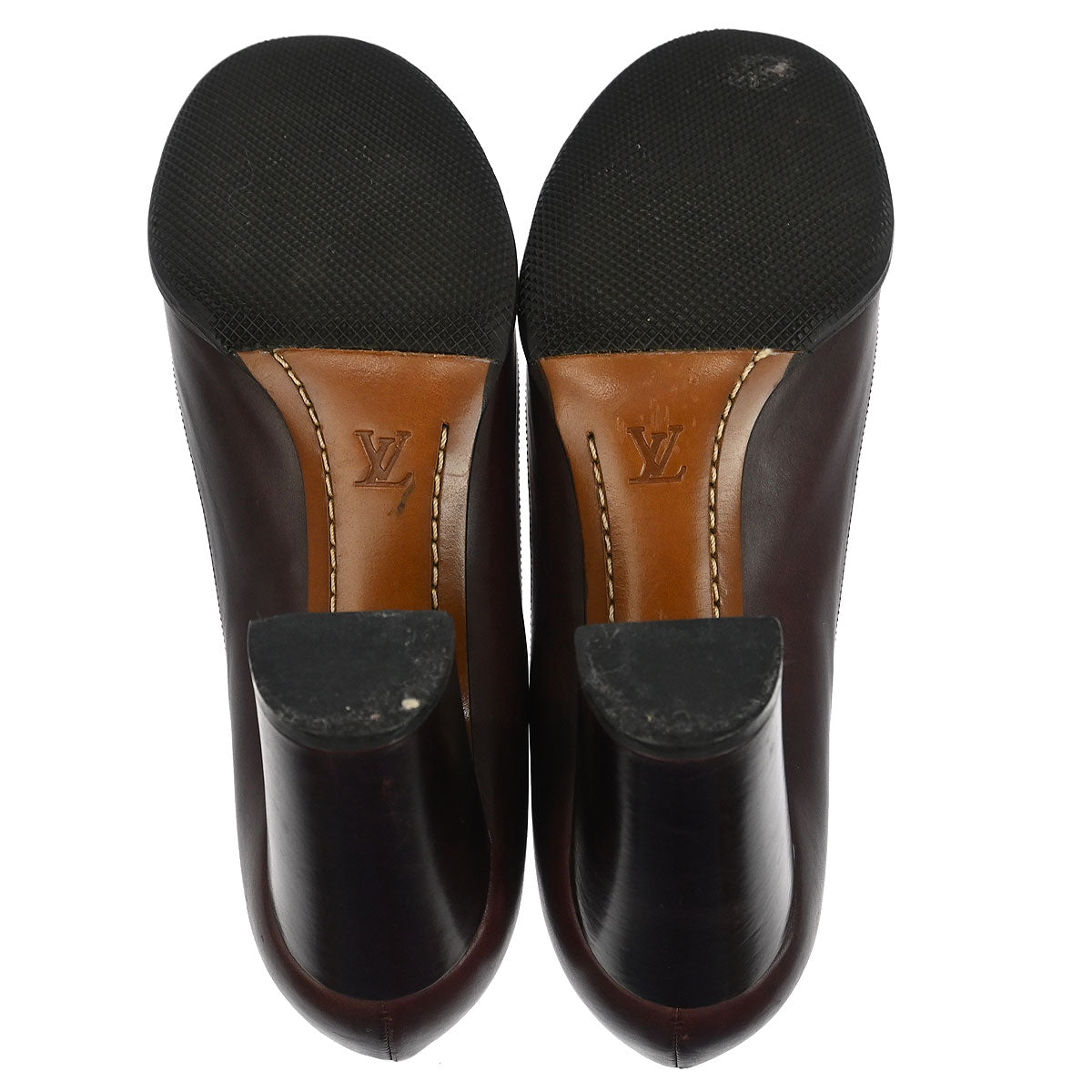 Louis Vuitton * Pumps Shoes Bordeaux Leather BR0052 #36