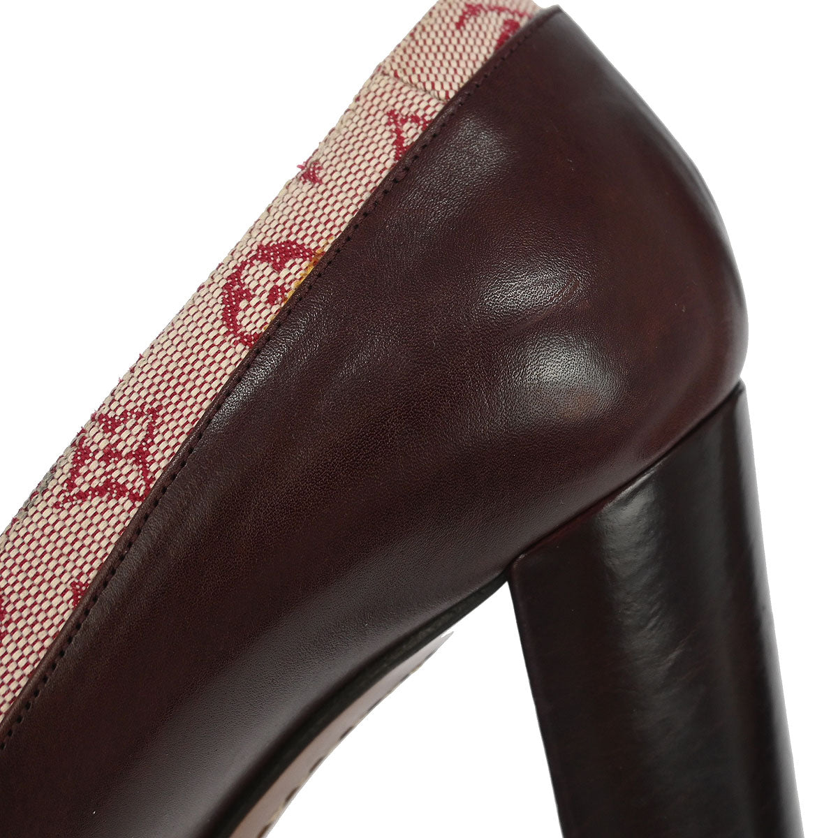 Louis Vuitton * Pumps Shoes Bordeaux Leather BR0052 #36