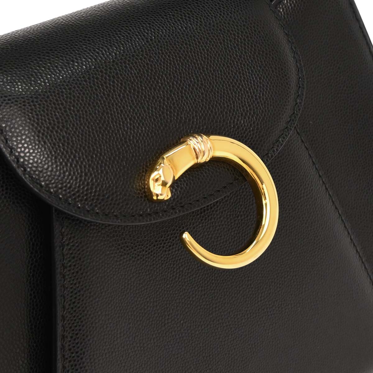Cartier Black Leather Panthere Handbag