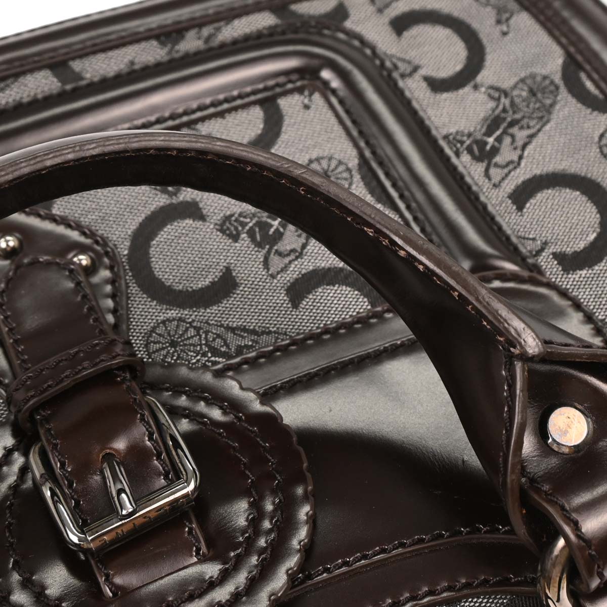 Celine Brown Black C Macadam Boogie Bag Handbag