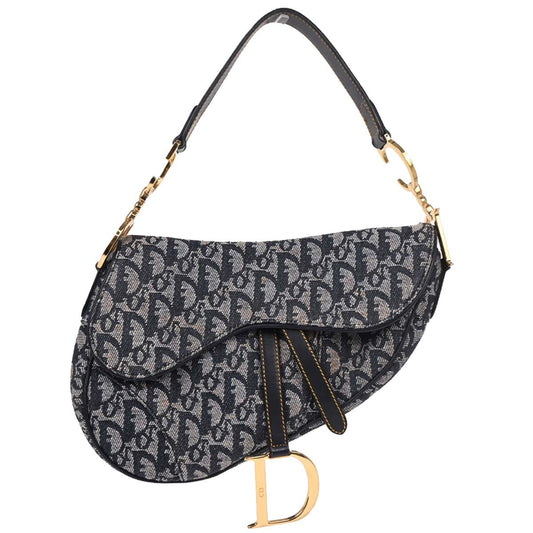 Christian Dior Navy Trotter Saddle Handbag
