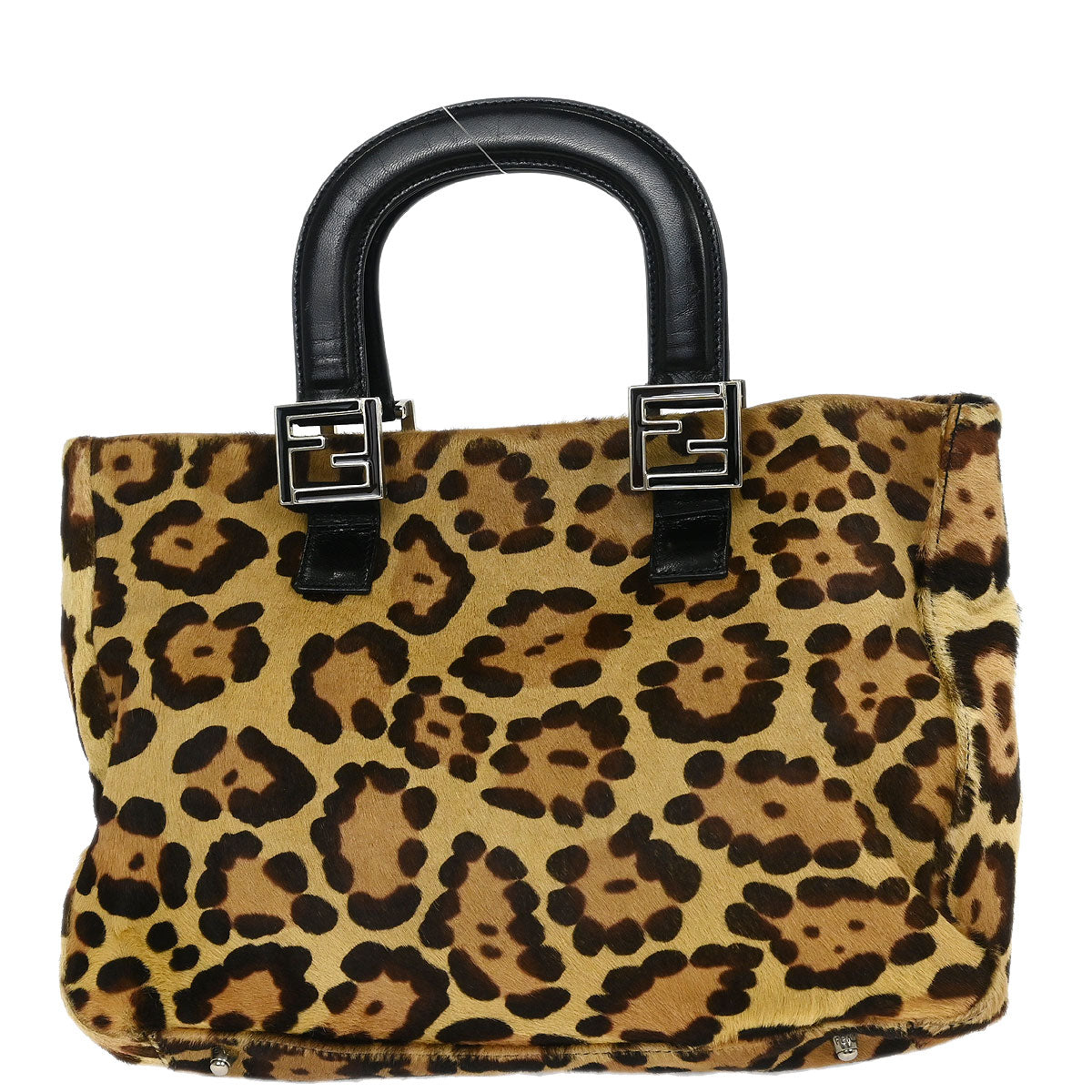Fendi * Brown Pony Hair Leopard Tote Bag