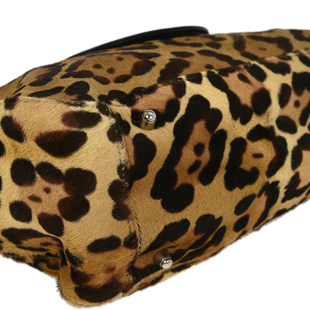 Fendi * Brown Pony Hair Leopard Tote Bag