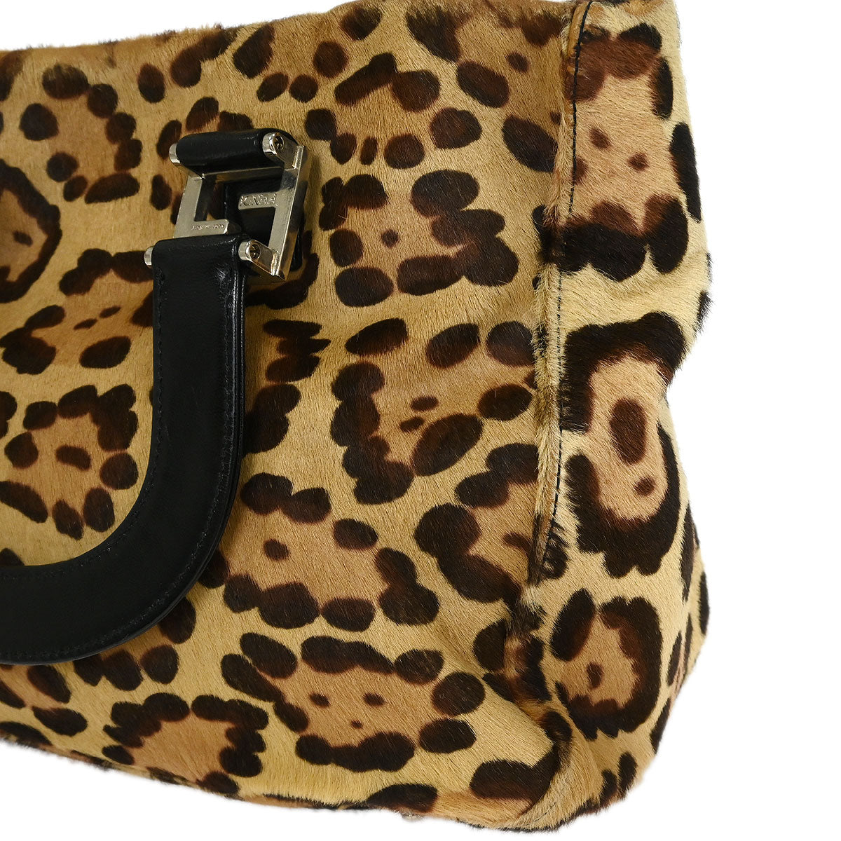 Fendi * Brown Pony Hair Leopard Tote Bag