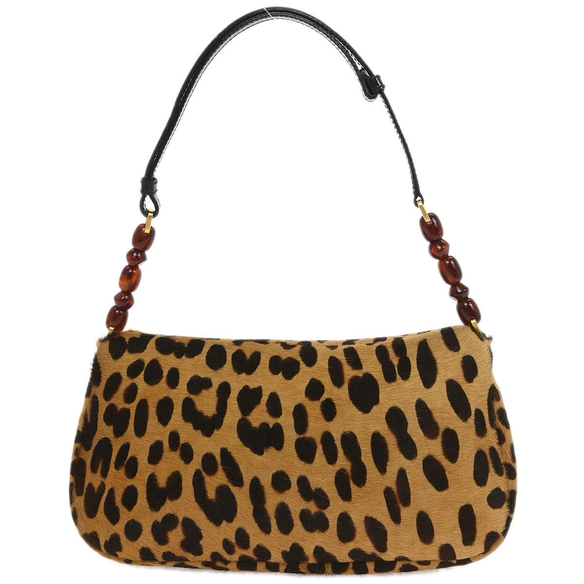 Christian Dior * Brown Pony Hair Maris Pearl Leopard Handbag