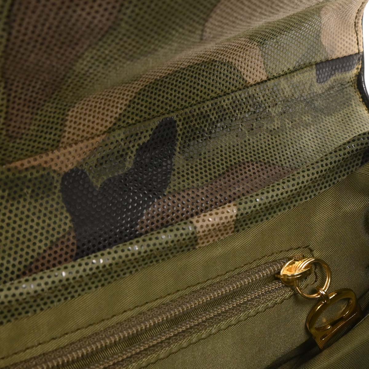 Christian Dior Green Canvas Camouflage Saddle Handbag