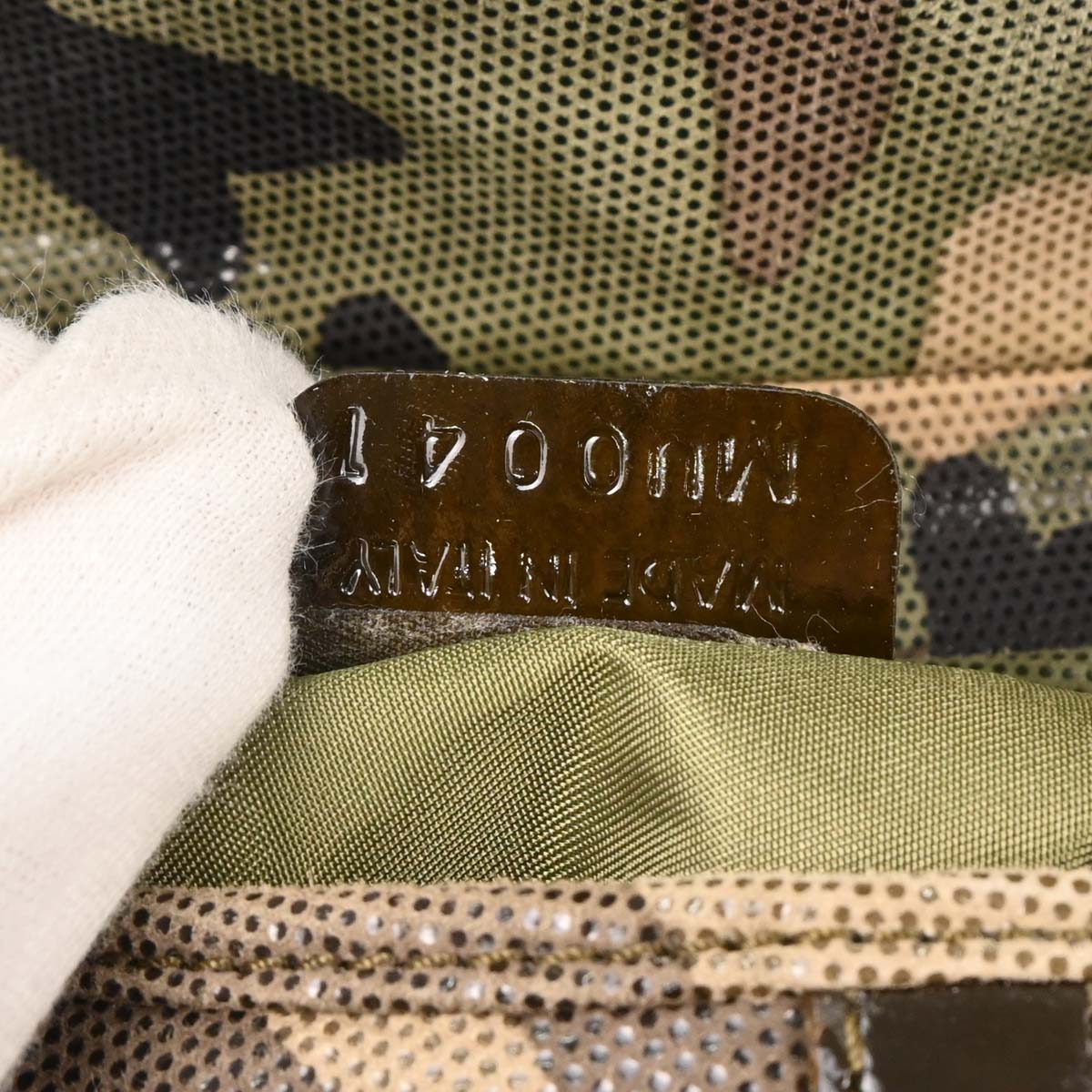 Christian Dior Green Canvas Camouflage Saddle Handbag