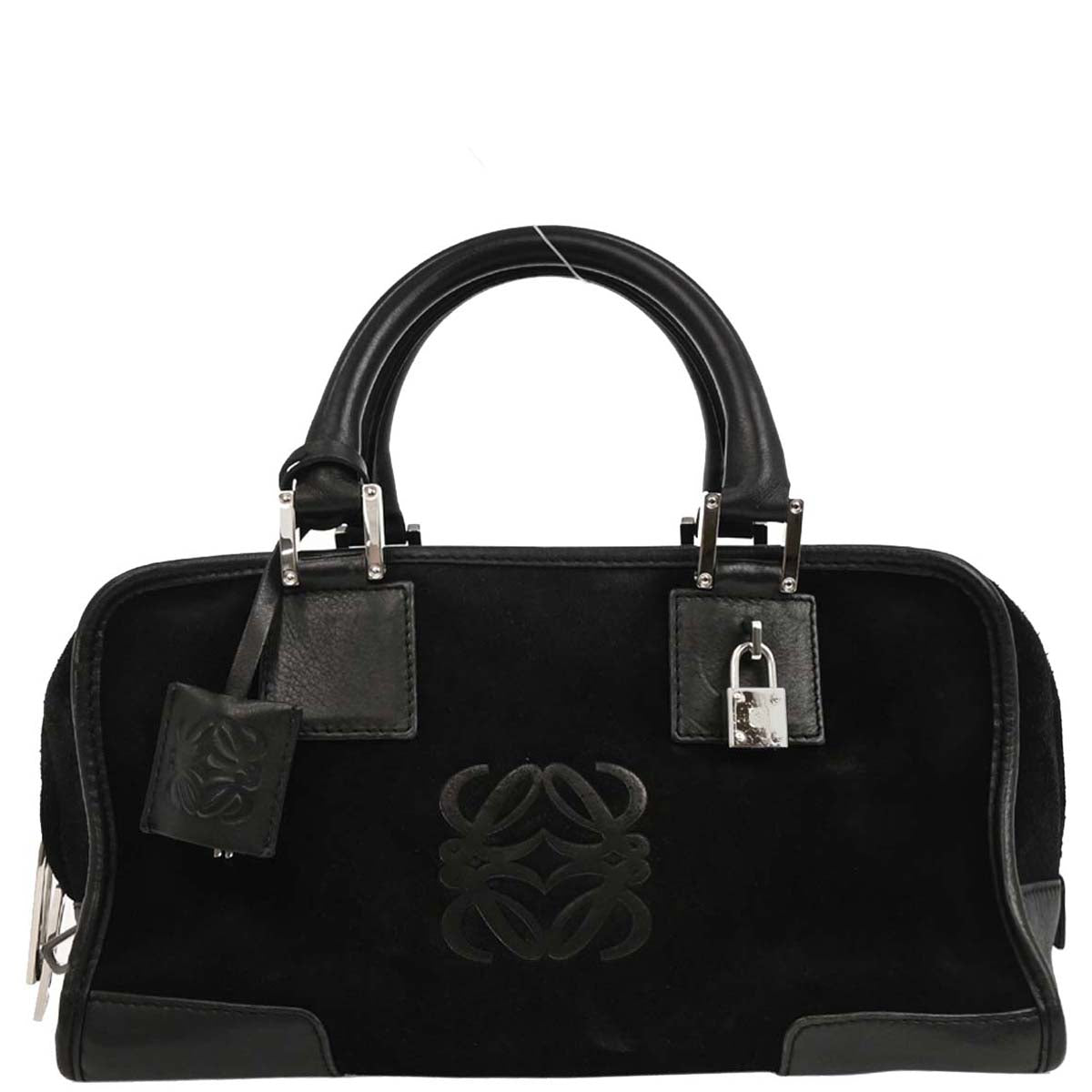 Loewe Black Suede Amazona 28 Handbag