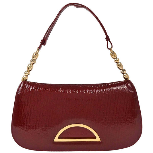 Christian Dior Bordeaux Patent Leather Trotter Malice Handbag