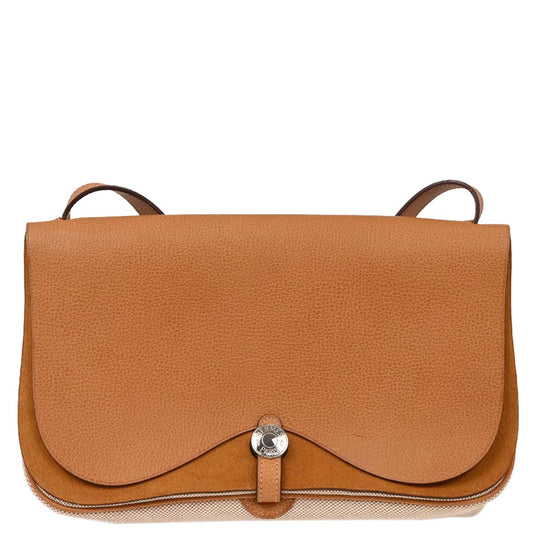 Hermes Natural Toile H Vache Liegee Sac Colorado MM Handbag