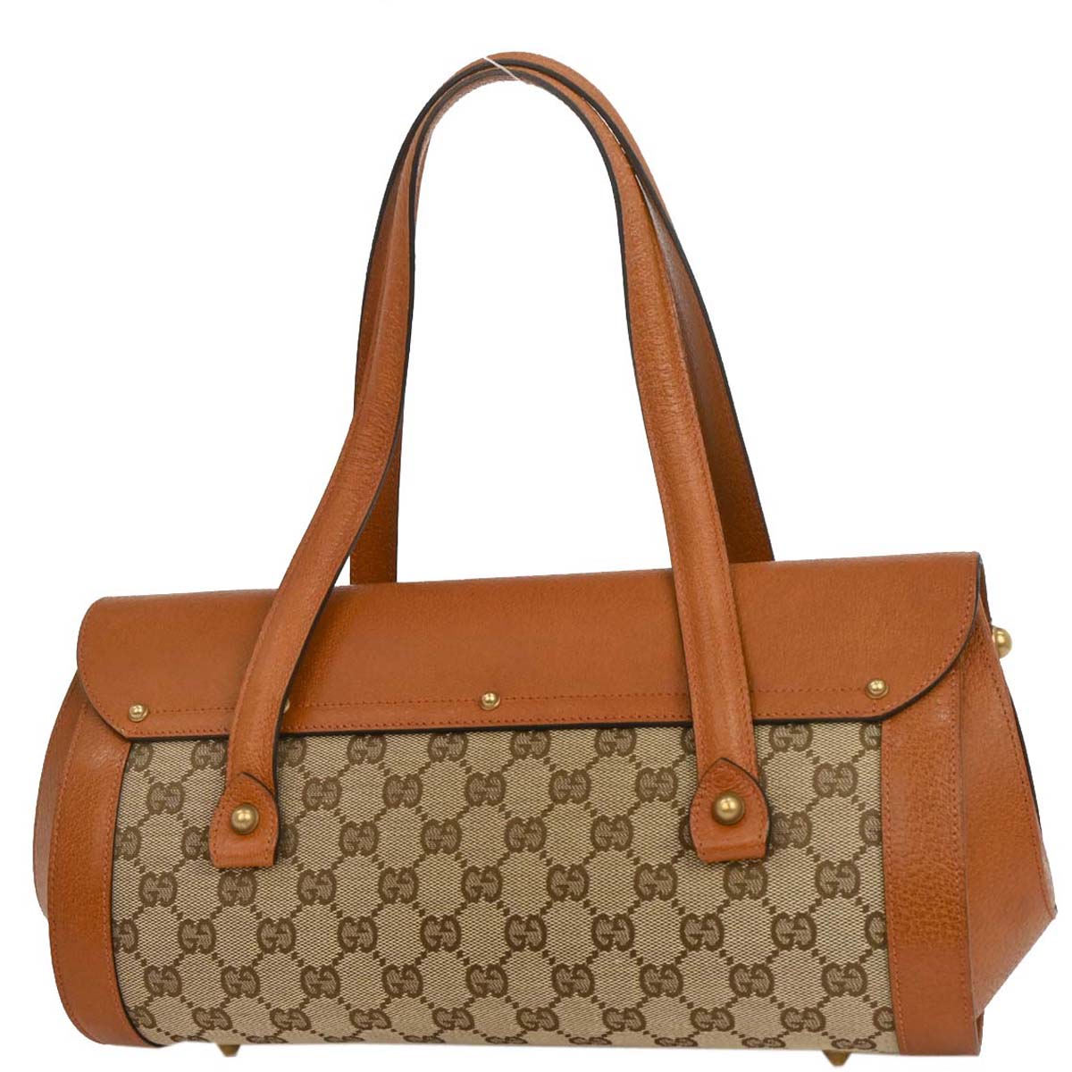 Gucci Brown Canvas Bamboo GG Handbag