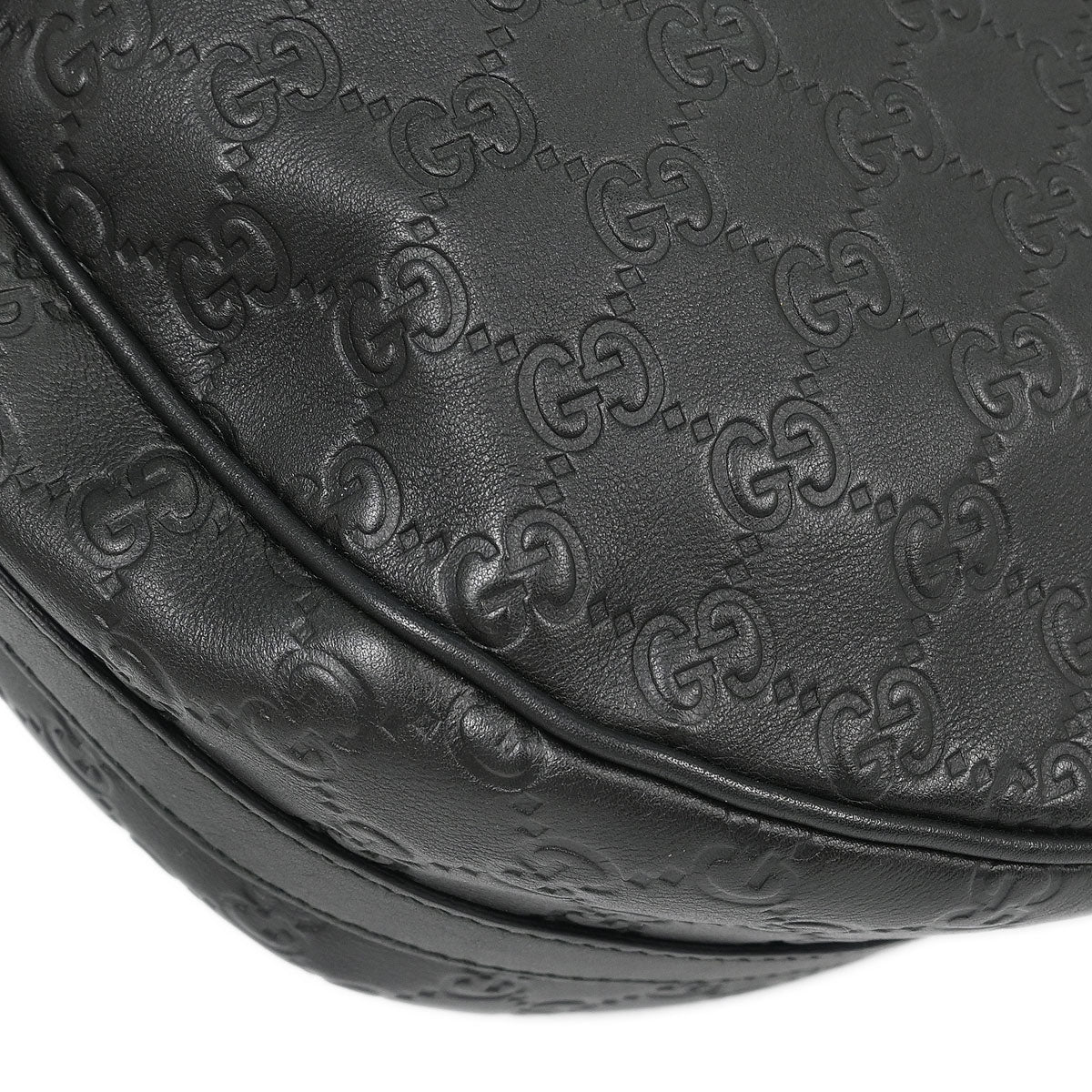Gucci Black GG Twins Guccissima Hobo Bag