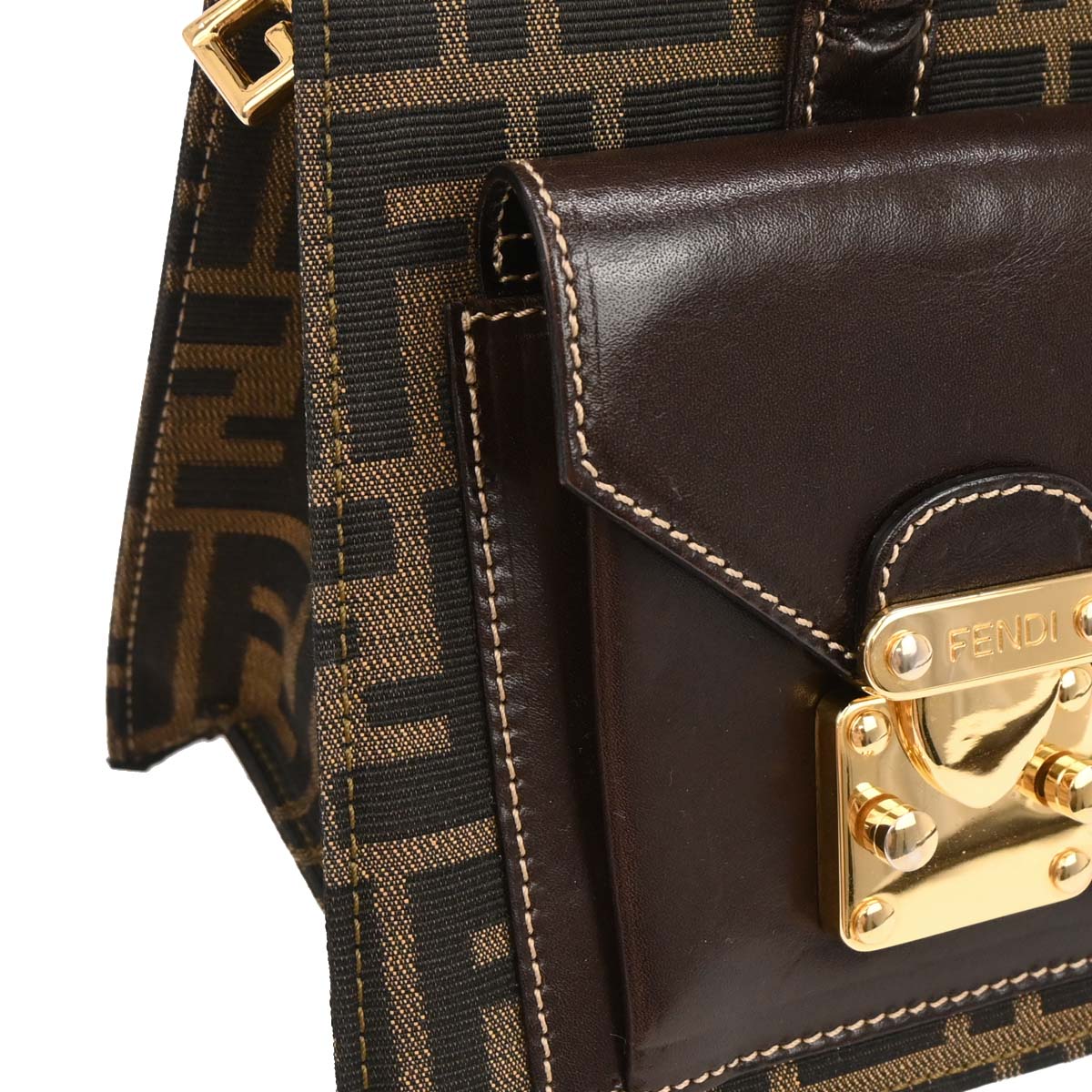 Fendi Brown Zucca 2way Shoulder Handbag