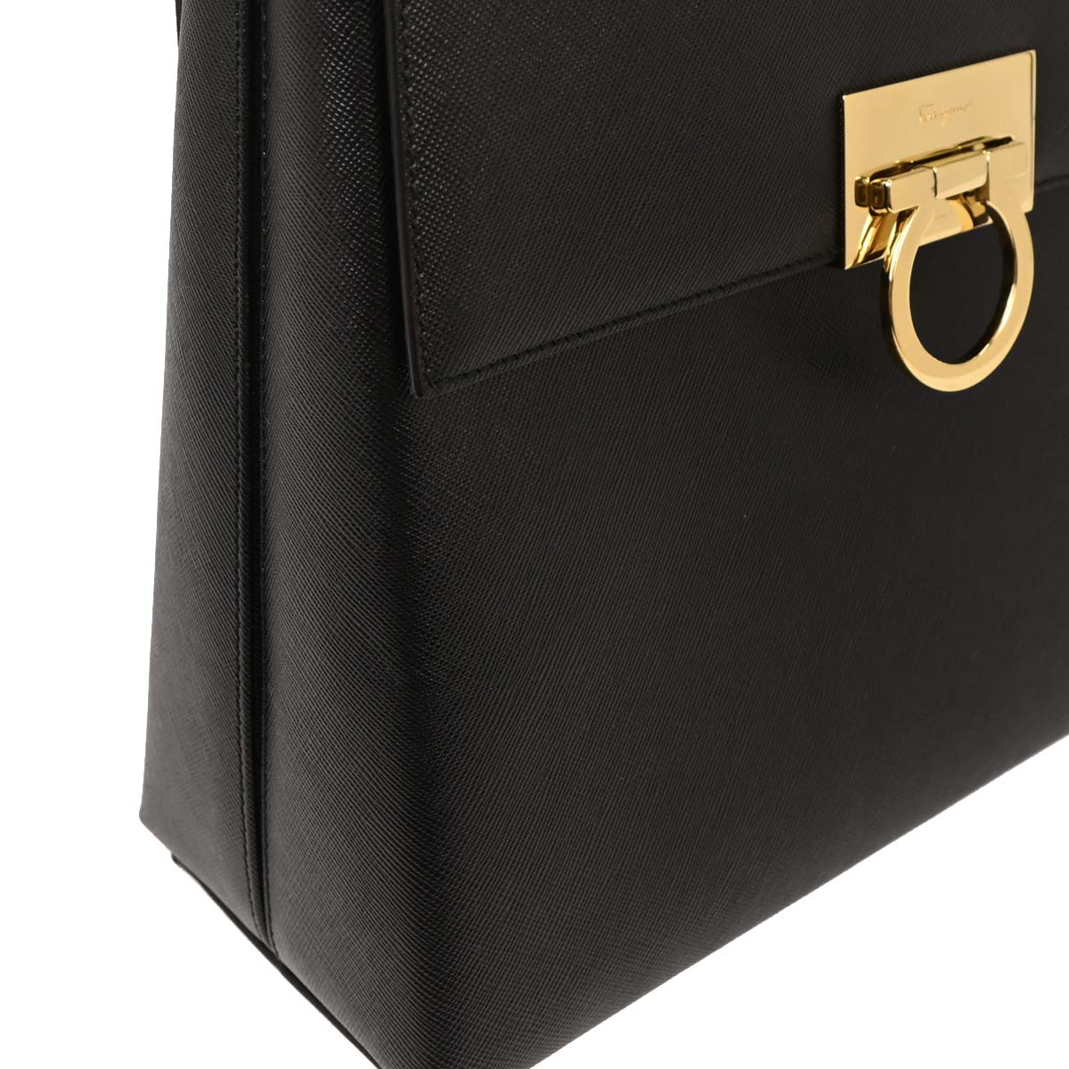 Salvatore Ferragamo Black Gancini 2way Shoulder Handbag