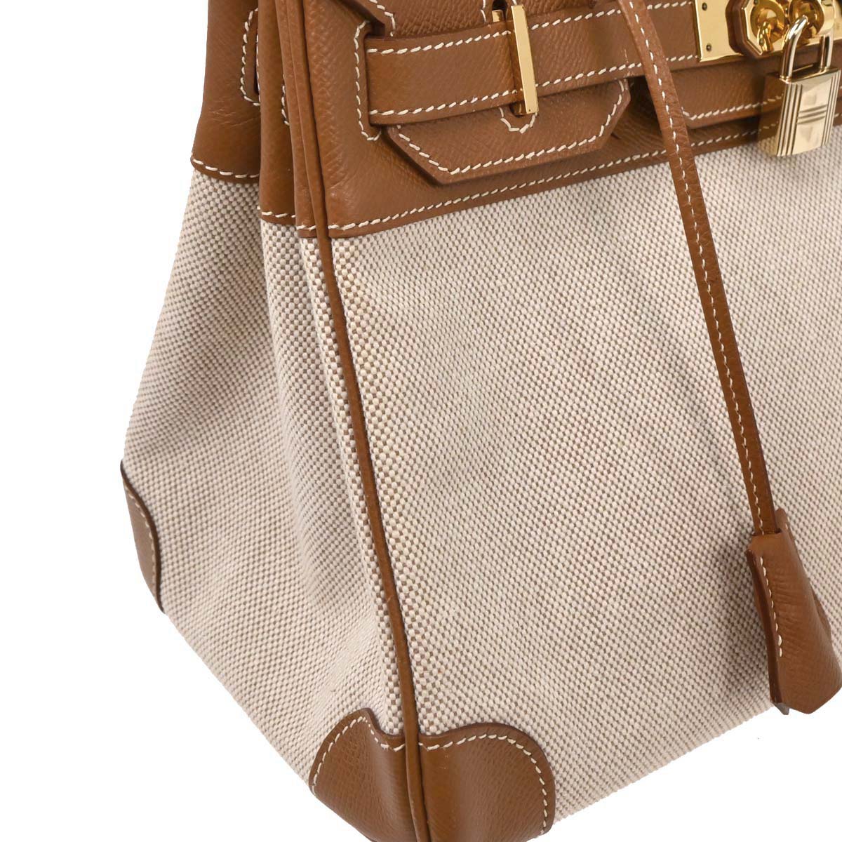 Hermes Beige Gold Toile H Courchevel Birkin 30 Handbag