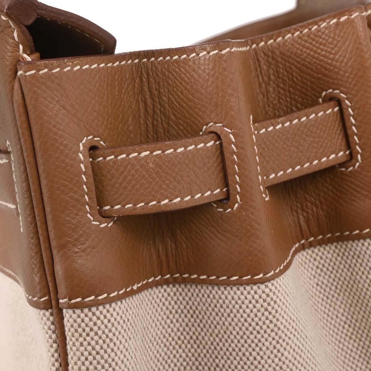 Hermes Beige Gold Toile H Courchevel Birkin 30 Handbag