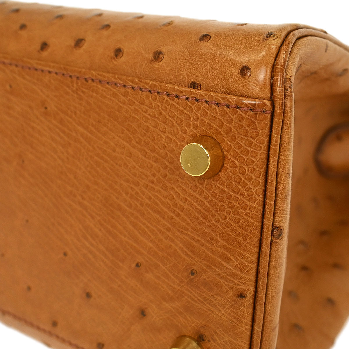 Hermes * Chestnut Ostrich Kelly Sport MM Shoulder Bag
