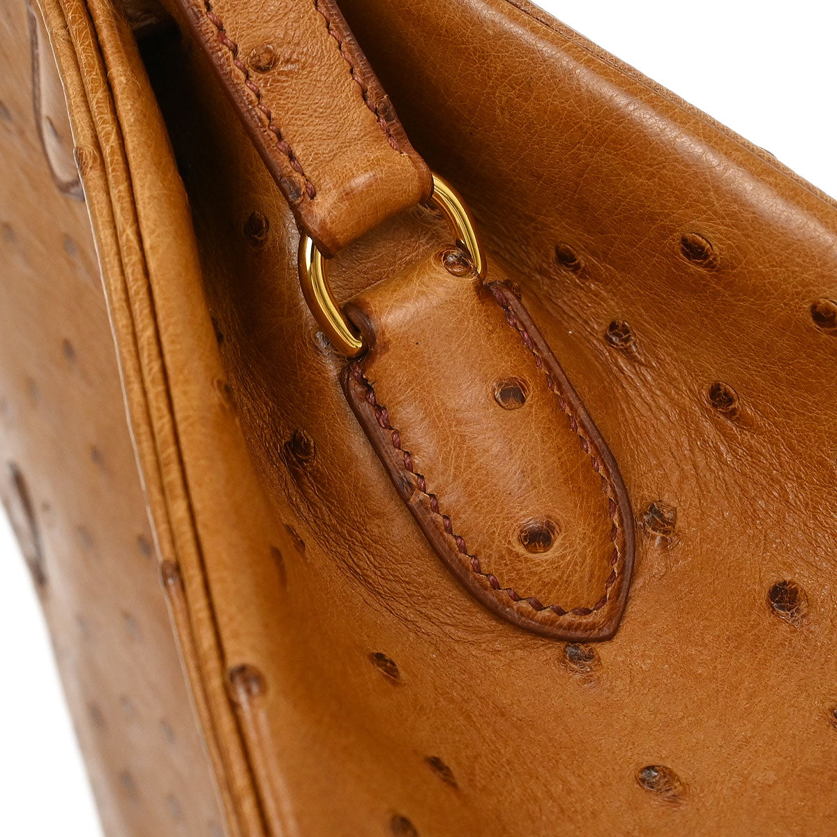 Hermes * Chestnut Ostrich Kelly Sport MM Shoulder Bag