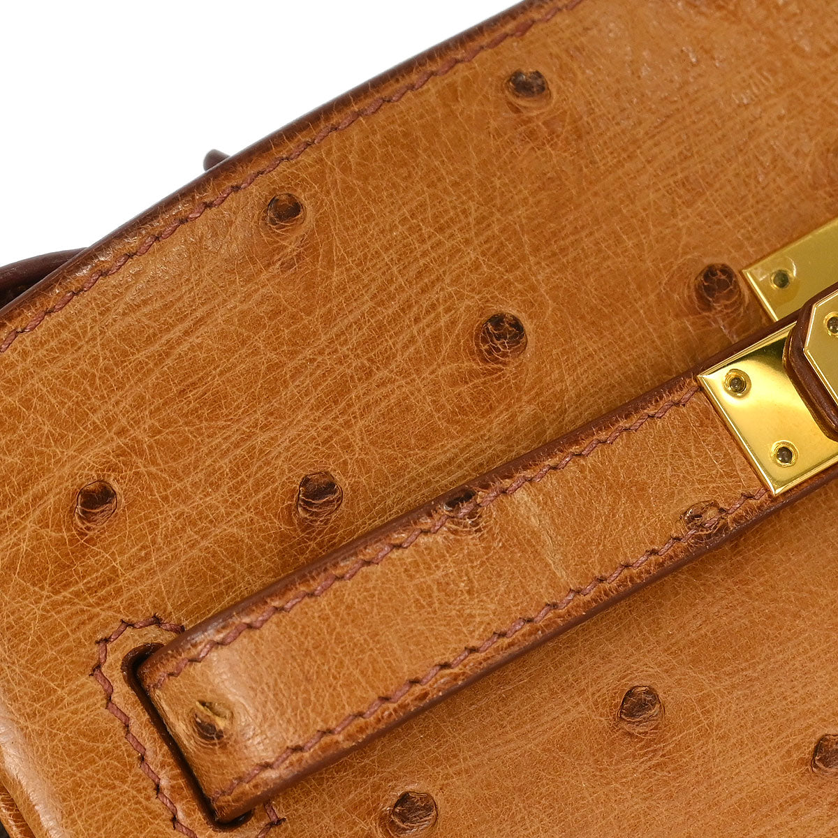 Hermes * Chestnut Ostrich Kelly Sport MM Shoulder Bag