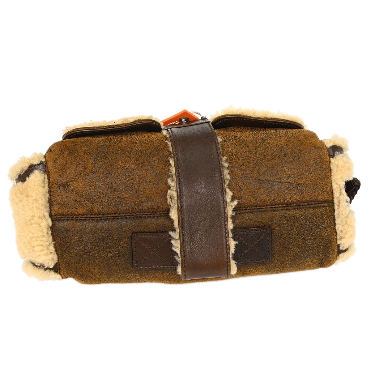 Christian Dior Brown Mouton Flight Shoulder Bag