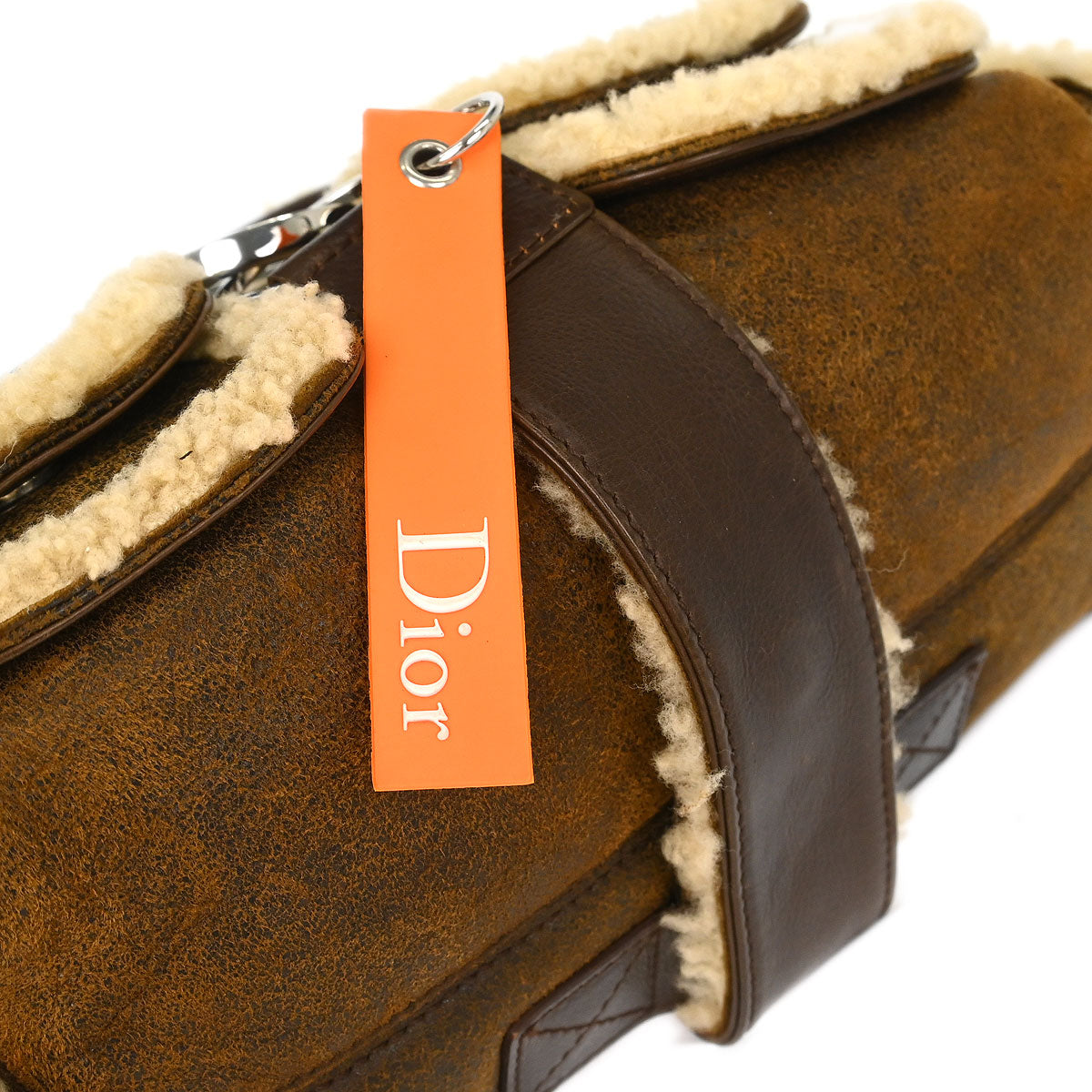 Christian Dior Brown Mouton Flight Shoulder Bag