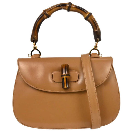 Gucci Beige Bamboo 2way Shoulder Handbag