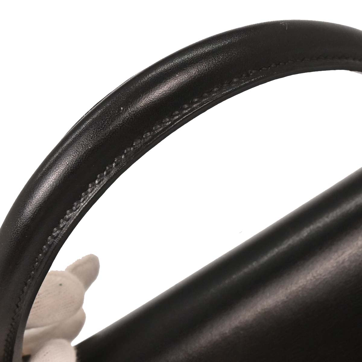 Hermes Black Box Calf Kelly 32 Sellier Handbag
