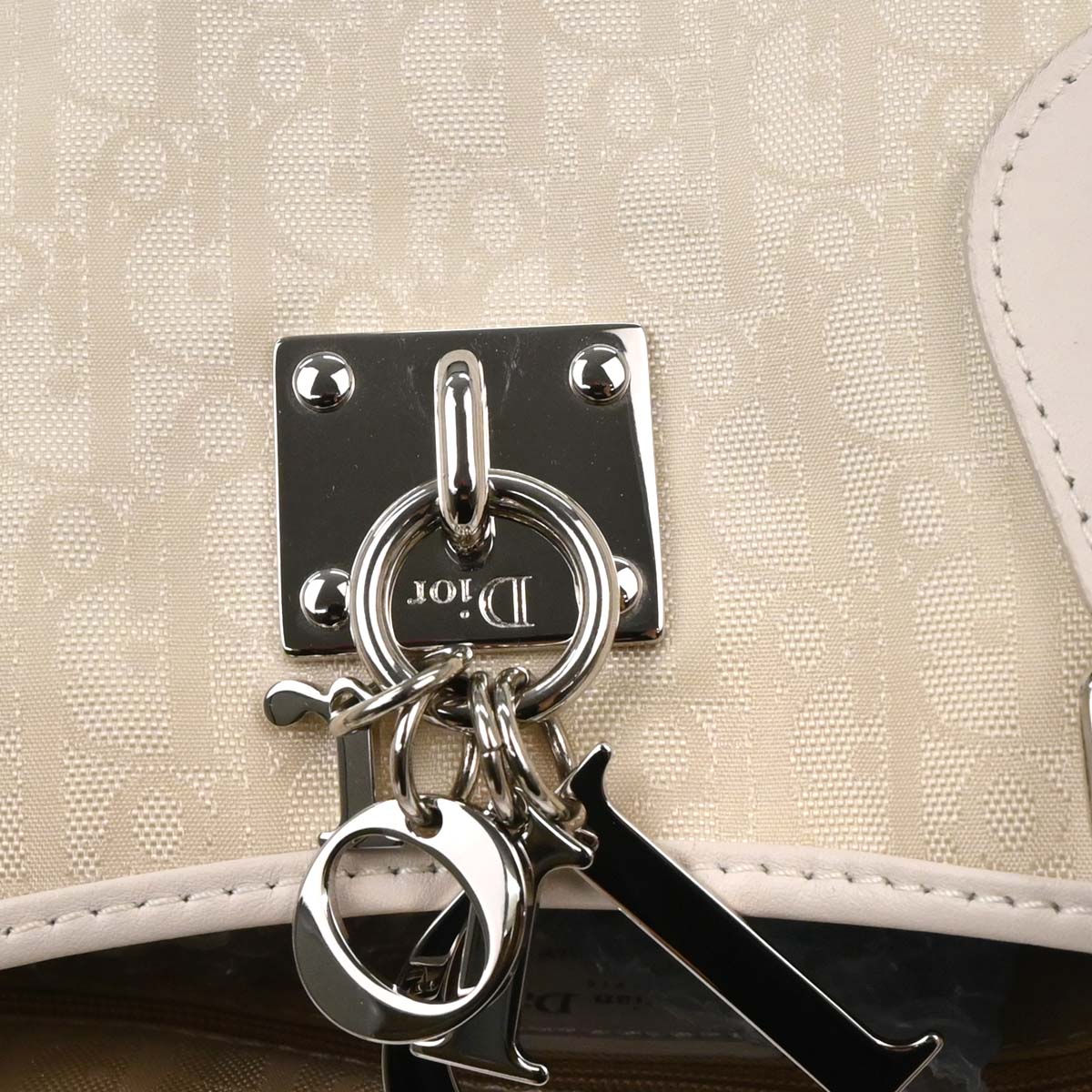 Christian Dior White Lovely Trotter Tote Bag