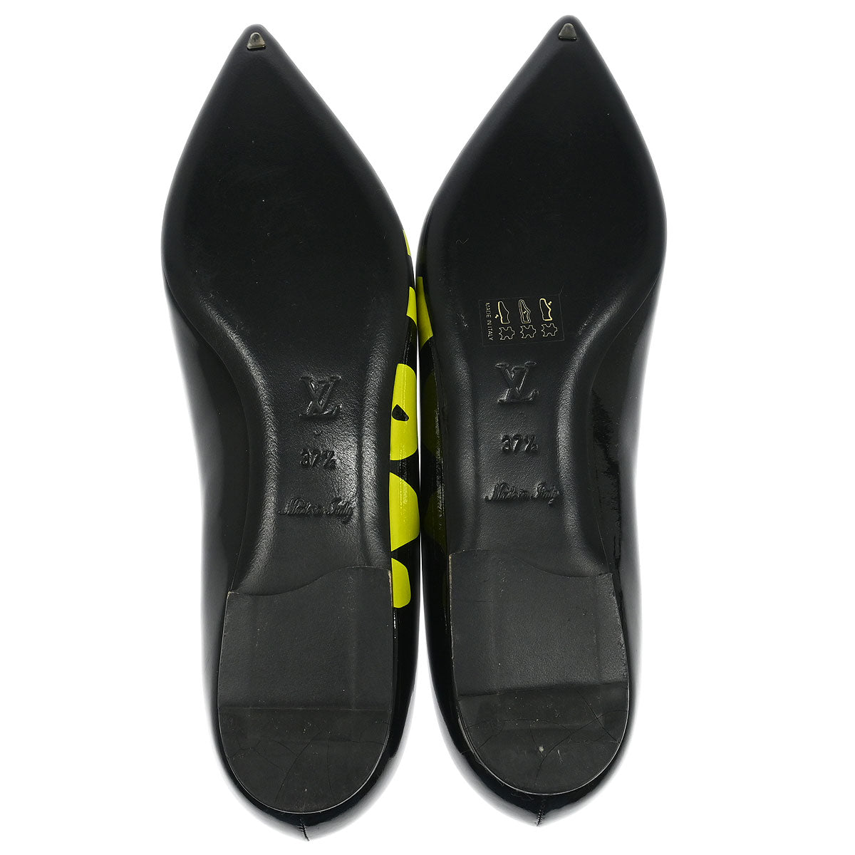 Louis Vuitton * Pumps Shoes Black Leather MA1028 #37