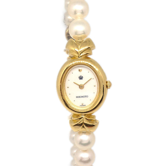 Mikimoto 1E20-3060 JAA Genuine Pearl Quartz Watch SS