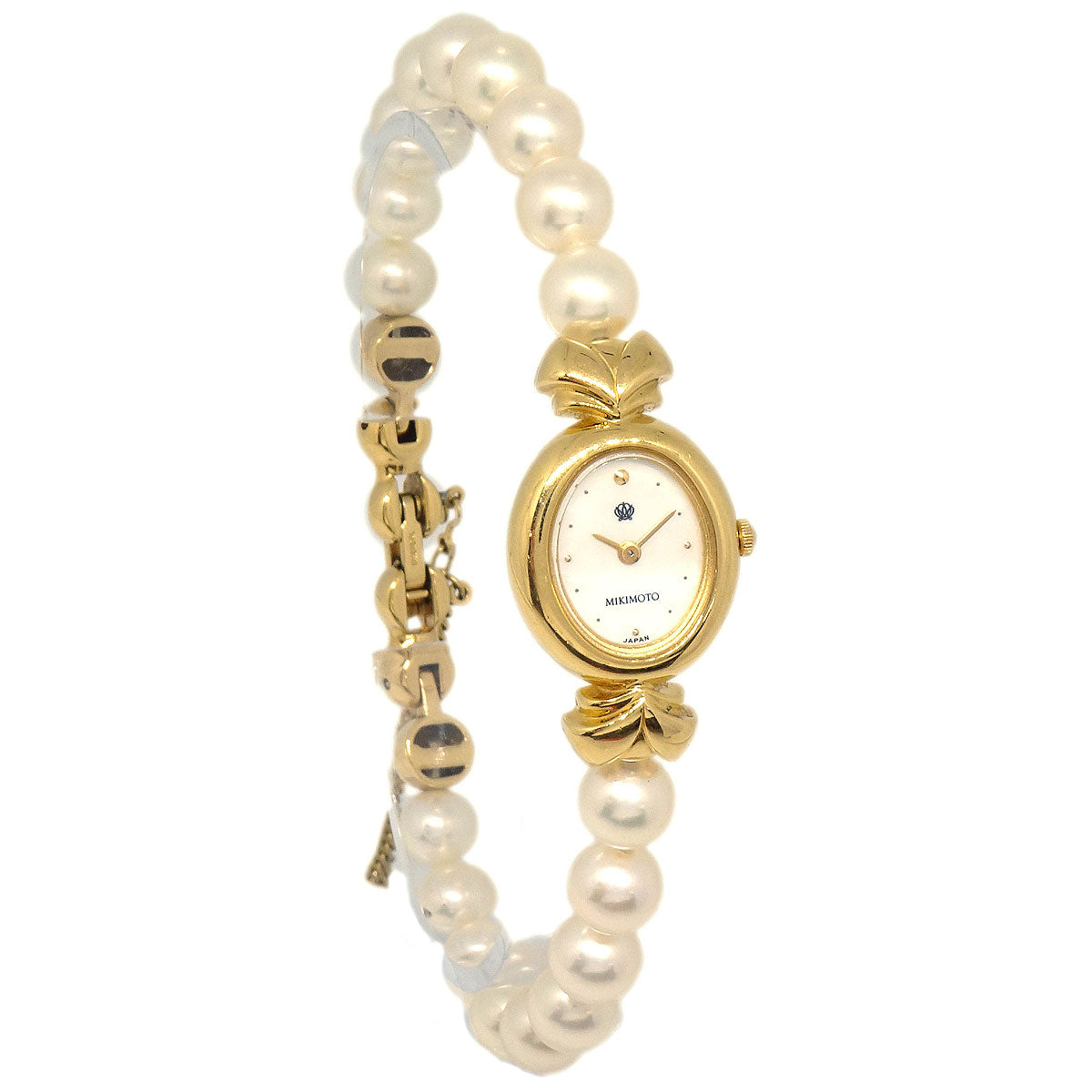 Mikimoto 1E20-3060 JAA Genuine Pearl Quartz Watch SS