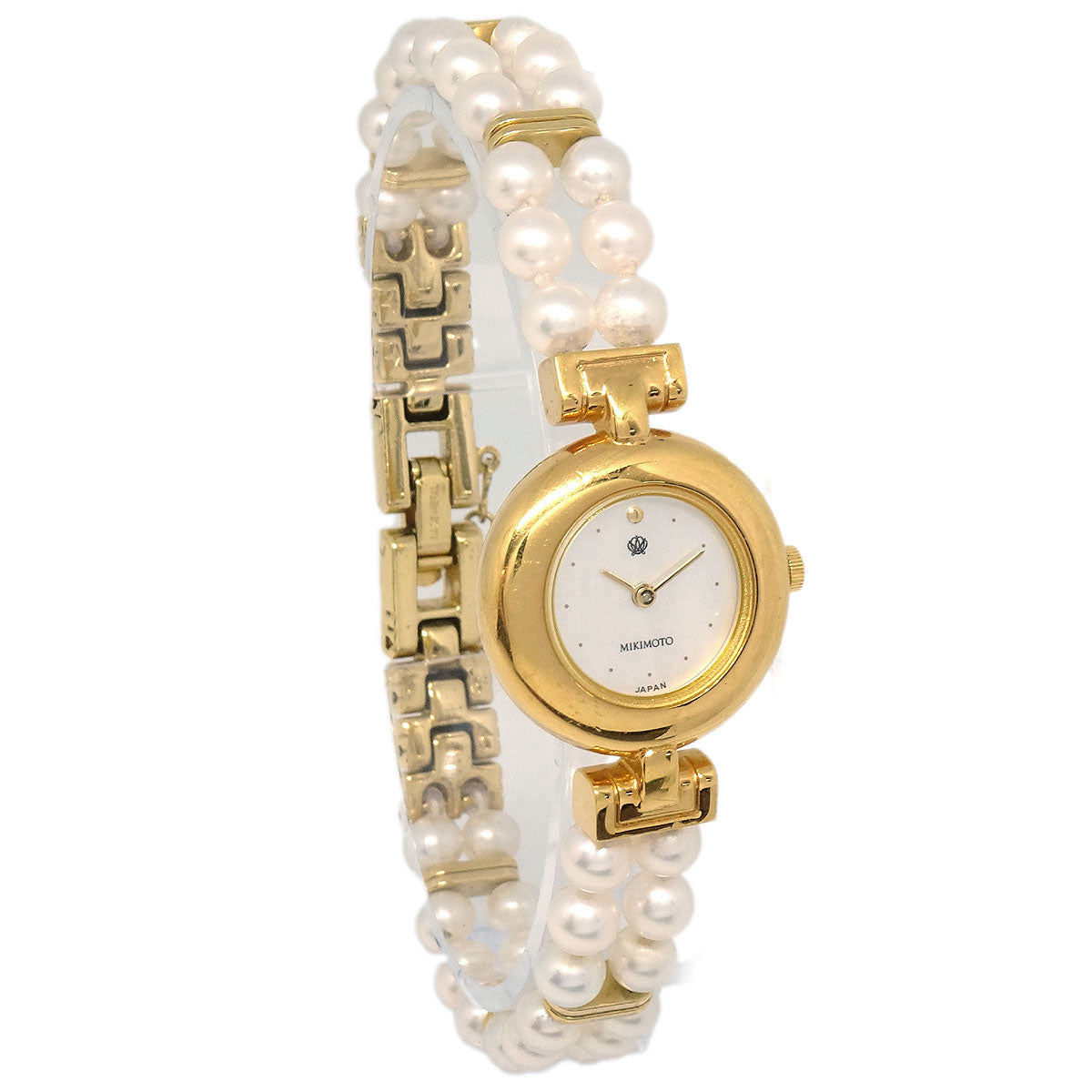 Mikimoto 4N20-0941 JAL Genuine Pearl Quartz Watch SS