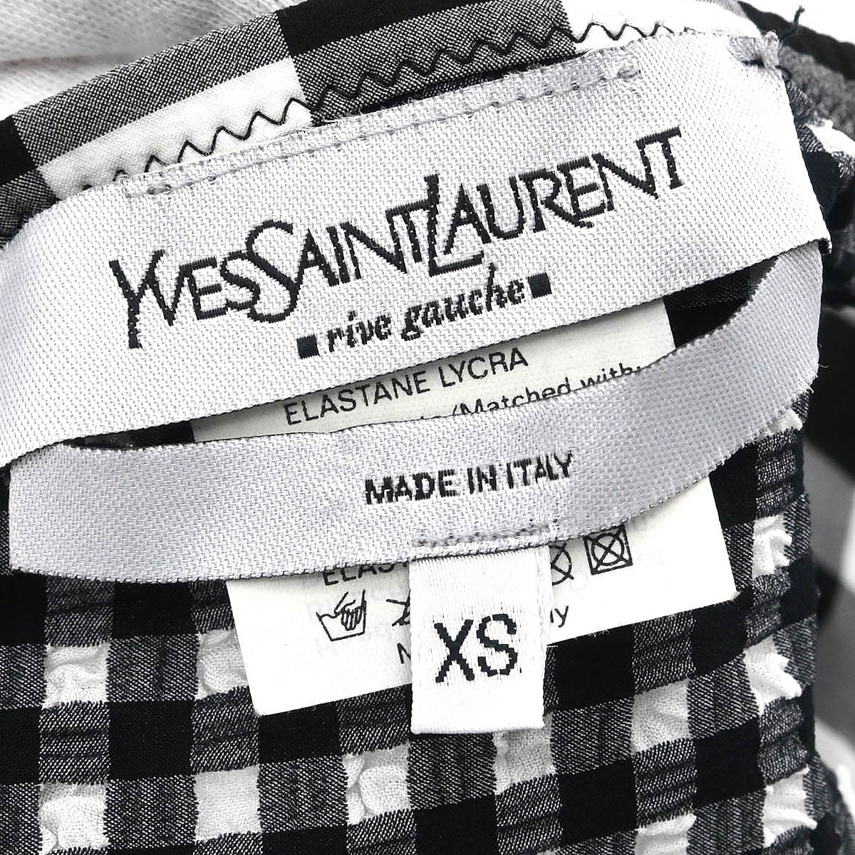 Yves Saint Laurent Swimwear Swimsuit Check Black #XS