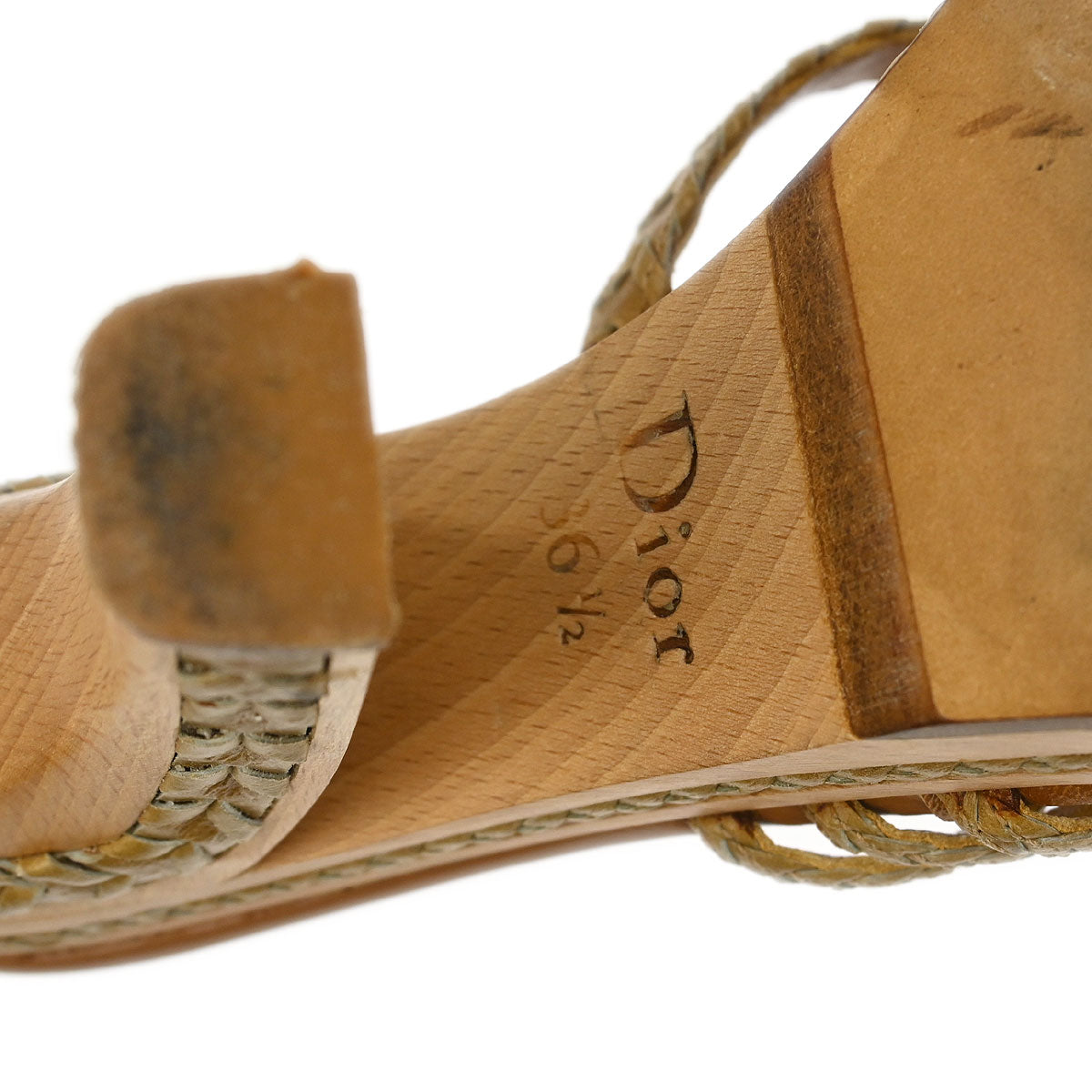 Christian Dior * Sandals Shoes Beige Wood #36