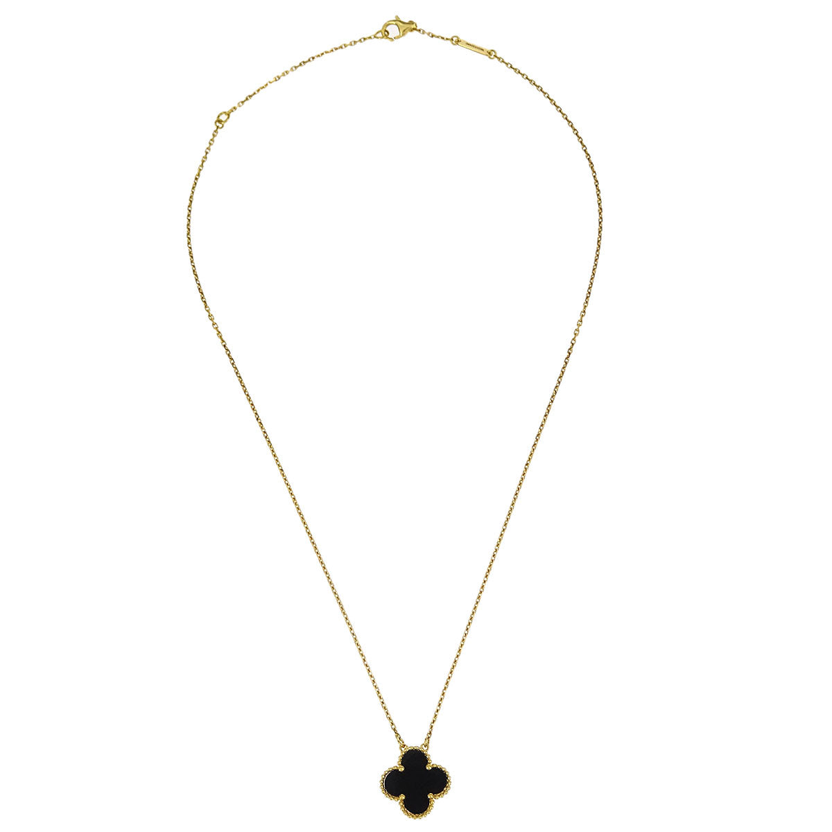Van Cleef & Arpels Vintage Alhambra Pendant Necklace Au750 Onyx
