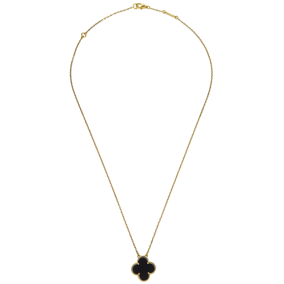 Van Cleef & Arpels Vintage Alhambra Pendant Necklace Au750 Onyx