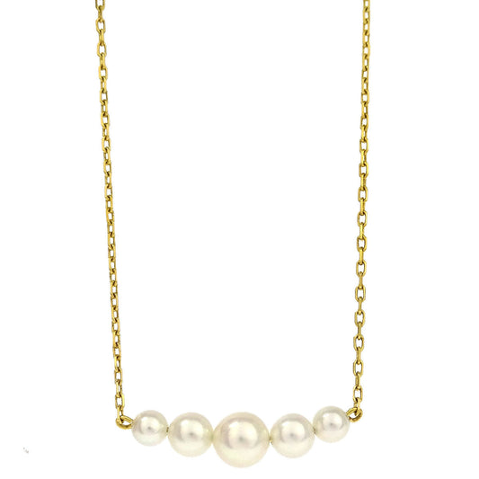 Mikimoto Pendant Necklace 18K Genuine Pearl Gold