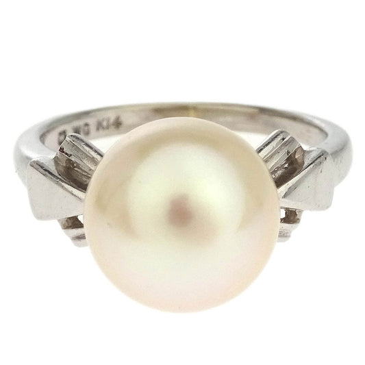 Mikimoto Ring 14KWG Genuine Pearl Silver #49